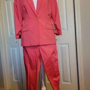 Calvin Klein Samon Pink Women's Blazer Sz6 And Karl Lagerfeld Crop Pants Sz2
